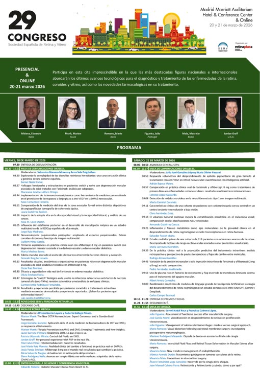 29º Congreso SERV, Madrid, 20 y 21 de marzo de 2026
